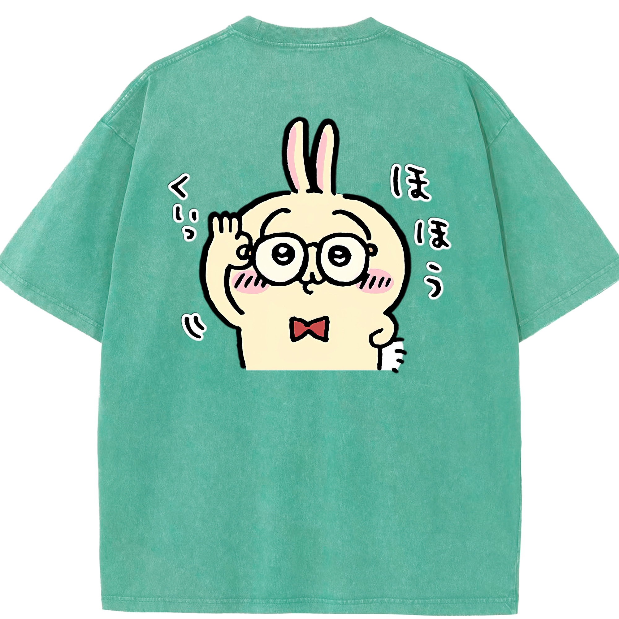 （画像用） ちいかわ うさぎ Chii-kawa usagi 綿100% ヴィンテージ風 半袖Tシャツ（背面プリント）